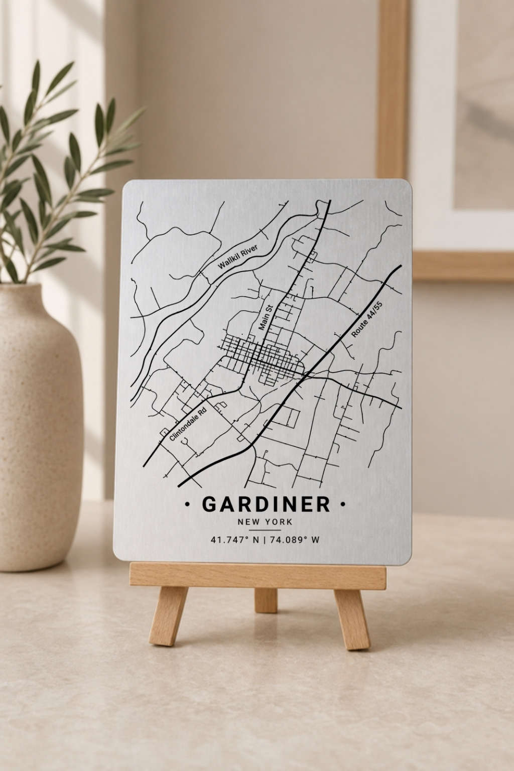 Gardiner map panel on easel