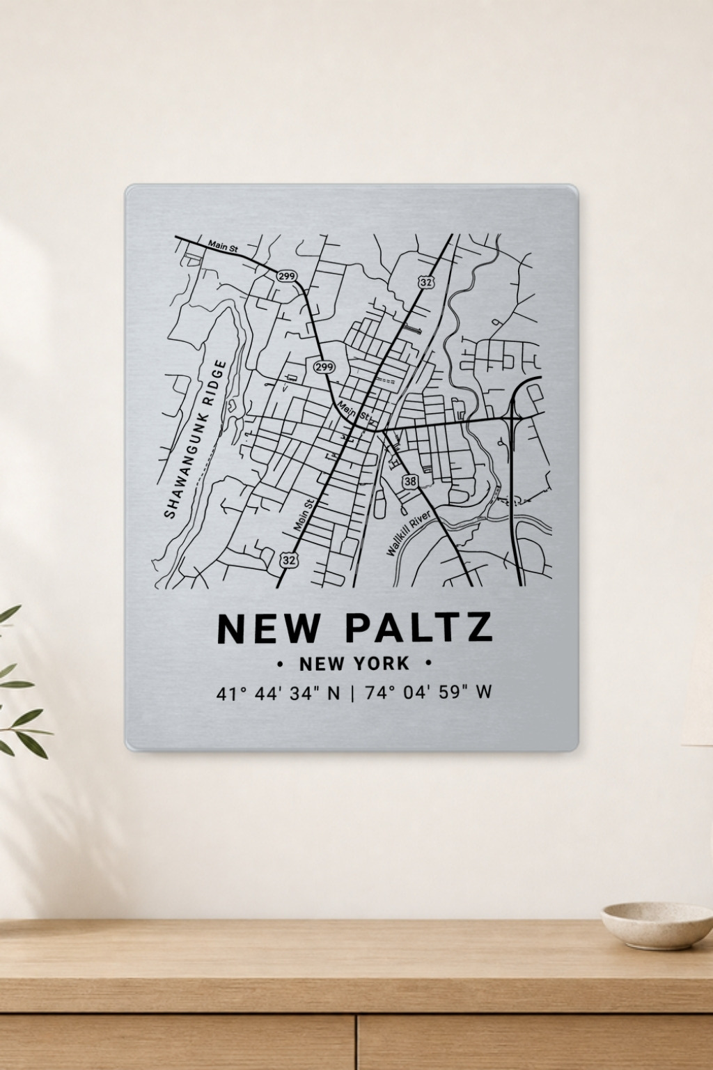 New Paltz aluminum map panel