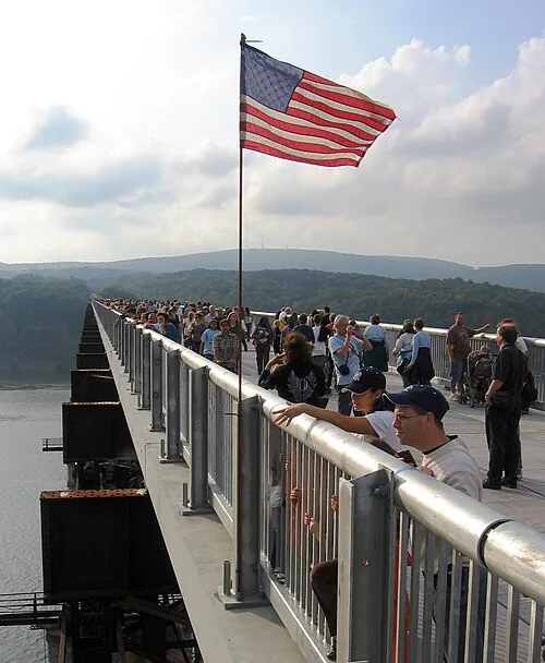 People walking across Walkway Over the Hudson