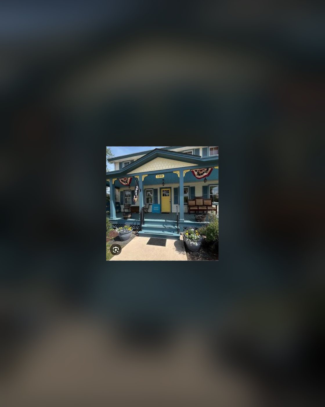 The front of This Little Light of Mine, the blue shop in Gardiner